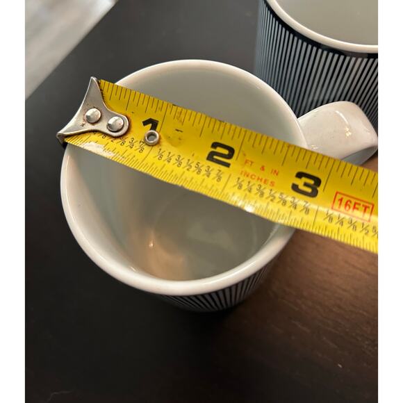 Dansk Bistro Mug Cup Blue Stripe Pinstripe Portugal White Porcelain 10 ounces - Picture 3 of 4